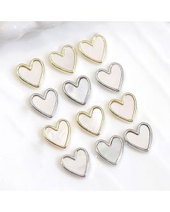 Sparkle Heart Designs Popular Nail Enhancement Jewelry Metal Edge Peach Heart Beimu Alloy Nail Decoration