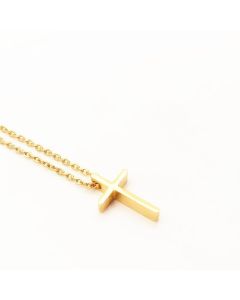 Cross Necklace for Women or Men Gold Chain Stainless Steel